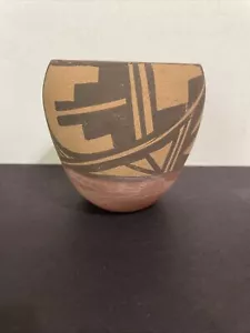 Alter polychrom bemalter Topf der amerikanischen Ureinwohner Jemez Pueblo von Chinana 4 Zoll Handarbeit - Bild 1 von 10