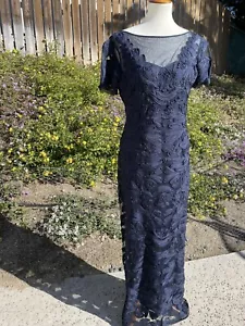 JS Collections NWT Navy Formal Soutach Embellished Illusion Sweetheart Gown-10 - Picture 1 of 16