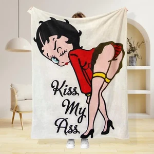 Personalized Betty Boop Blanket - Soft Fleece Custom Throw Gift for Adults Kids - Picture 1 of 8
