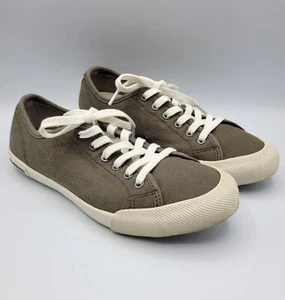 SeaVees Monterey Sneakers Womens Sz 8 Cotton Canvas Gray Lace Up Shoes - Picture 1 of 14