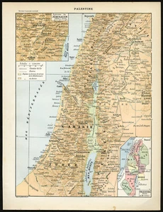 Antique Map-PALESTINE-ISRAEL-Larousse-1897 - Picture 1 of 1