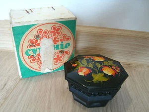 Vintage Old Art Deco style USSR Hand Painted Russian Jewelry Box + cardboard box - Picture 1 of 8