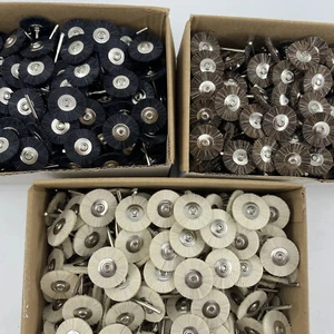 100pcs Abrasive Brushes Wheel 25mm Jewelry Polishing Mop for Dental lab 2.35MM - Picture 1 of 7