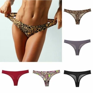 Höschen G-String Tangas Dessous Unterwäsche nahtlos Damen Leopard sexy - Bild 1 von 21