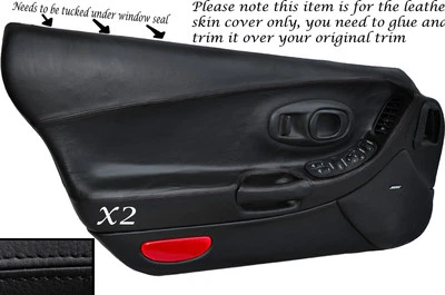 Schwarz Stich 2X Komplett T�rverkleidung Leder Skin Bez�ge F�r Corvette C5 - Bild 1 von 3