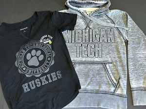 Michigan Tech University Huskies Women’s Hooded Sweatshirt & Tee Small Lot of 2 - Picture 1 of 16