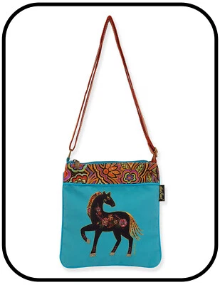 Laurel Burch #LB8311 "Fiesta Mare" Horse Canvas 9.5"x10" Crossbody Shoulder Bag - Image 1 of 2