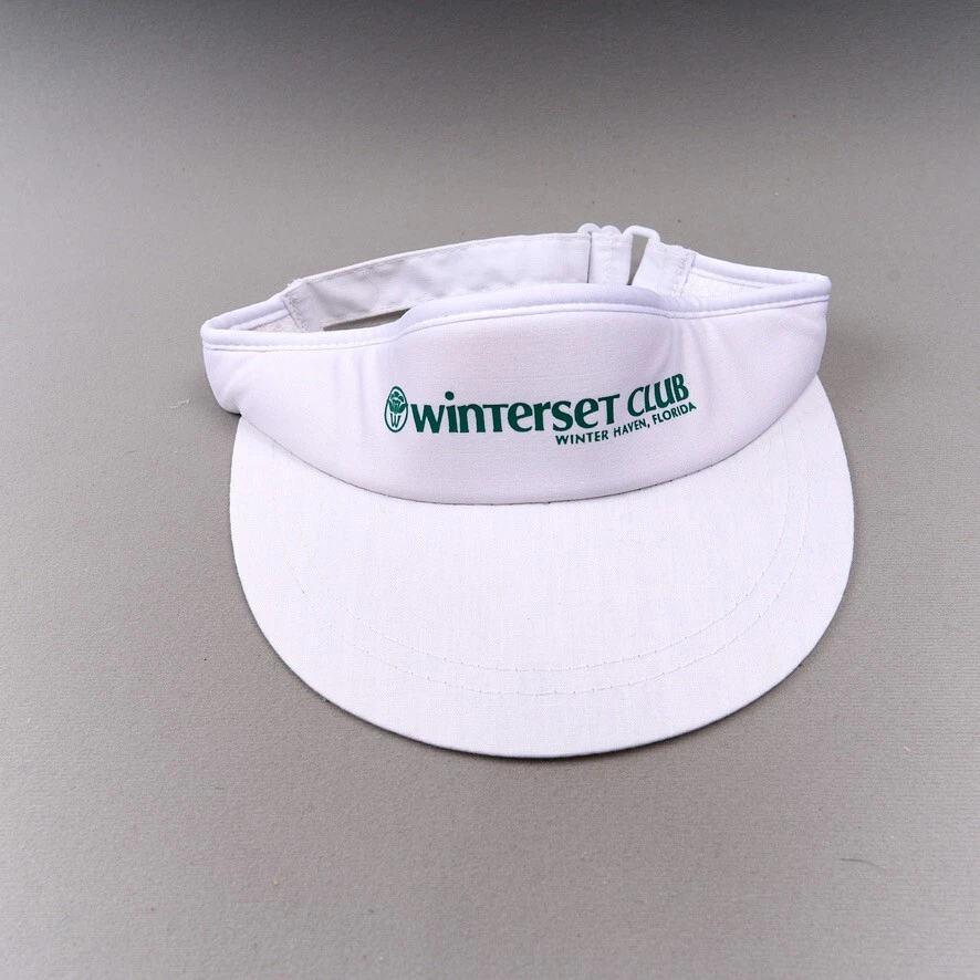 Visera de golf vintage blanca ajustable OSFA conjunto de invierno club de golf Florida Foto 1 de 4