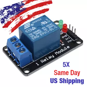 Placa de interfaz módulo de relé de 5 V 1 canal PIC AVR DSP ARM MCU Arduino - 5 PIEZAS EE. UU. - Imagen 1 de 2