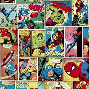 Marvel Comic Strip Wallpaper Multi Muriva 159501 Superhero Comic Book
