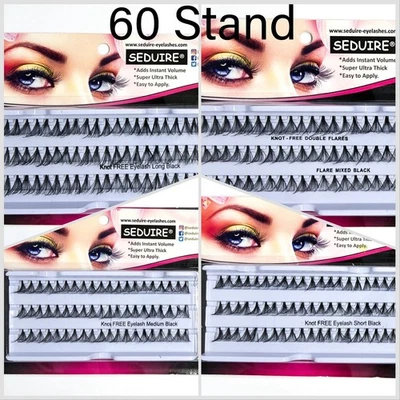 SEDUIRE LASHES Knotenfreie Einzelwimpern Cluster Lashes Volumen Super Ultra Thick Flare 60P