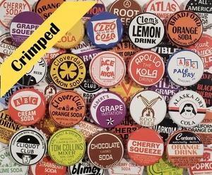 100 Vintage Soda Bottle Caps Pop (((NO REPEATS))) Crimped/Used, Zero Defects - Picture 1 of 12