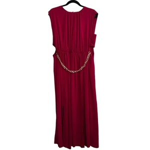 Neu mit Etikett Damen formelles ärmelloses Brautjungfernkleid Kleid gerafft rot romantisch Large - Bild 1 von 19