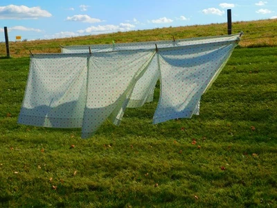 LOTE de 6 Cortinas Cocina Granja Vintage 32x35" Paneles Turquesa Rosa Blanco Foto 1 de 4
