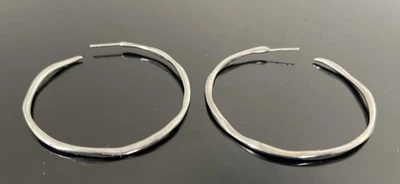 IPPOLITA GLAMAZON SCULTURA SQUIGGLE STERLING SILVER LARGE HOOP EARRINGS No Backs - Image 1 of 2