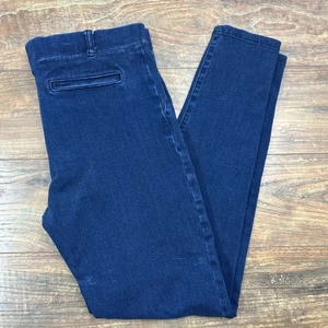 Betabrand Jeans Women L Long Blue Leggings Jeggings Denim Stretch Faux Pockets - Picture 1 of 10