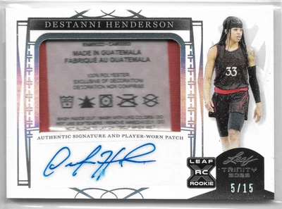 2023 Leaf Trinity Patch Autographs Holo #PA-DH2 Destanni Henderson RC #5/15 - Image 1 of 2