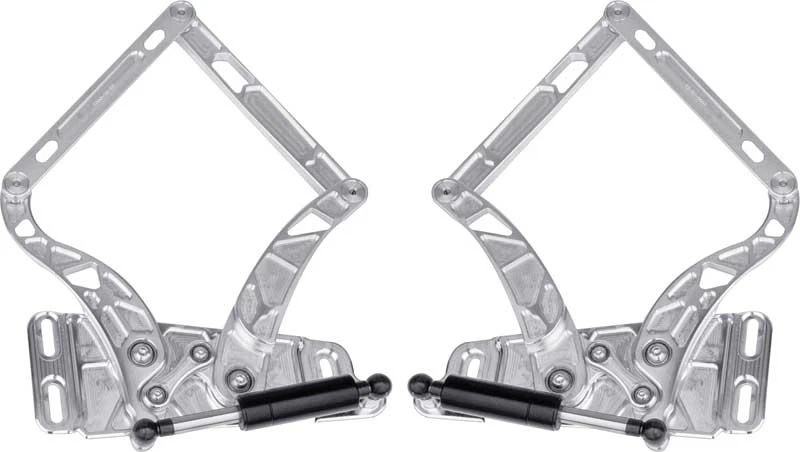 1966-70 Charger; Air Frame Style Billet Hood Hinges; Steel Hood; Natural Finish - Image 1 of 1