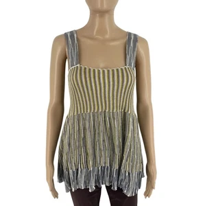 Pennyblack Women Grey Flared Square Neck Knitted Tank Top Size M - Picture 1 of 10