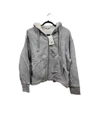 Moletom com capuz Vince Sherpa cinza com zíper novo com etiquetas US$ 325 com capuz turry - Imagem 1 de 4