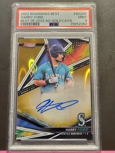 Harry Ford Topps Bowman's Best 2022 - Autographed Gold Lava Refractor PSA 9 - Picture 1 of 5