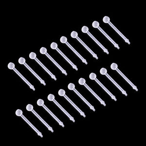 20pcs 2mm Clear Nose Ear Stud Retainers Ball Soft Ear Nail Pin Body Piercing