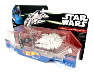 Star Wars Hot Wheels Druckguss Krawatte erster Ordnung Fighter vs Millennium Falcon - Bild 1 von 6