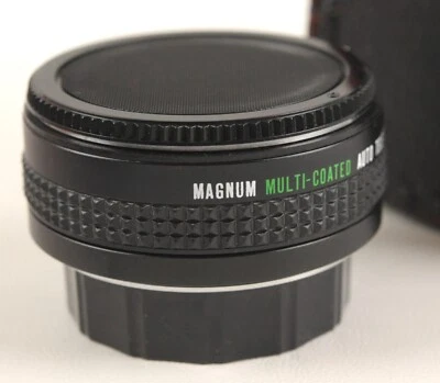 Magnum Auto Tele 2 X конвертер объектива, MINOLTA MD держатель с крышками и кожаный чехол - Изображение 1 из 3