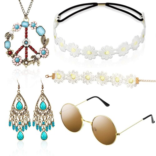 VETEMENTS Ensemble de costume hippie avec lunettes de soleil 5 pièces vêtements hippie ...