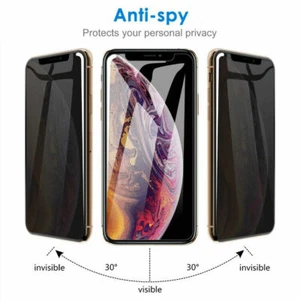 Full Privacy Tempered Glass Screen Protector for iPhone 16e 15 14 13 Pro Max XR - Picture 1 of 4