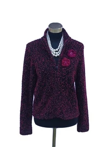 Chaqueta para mujer Doncaster cárdigan M suéter tejido rosa negro hebilla cuello embudo 8 - Imagen 1 de 5
