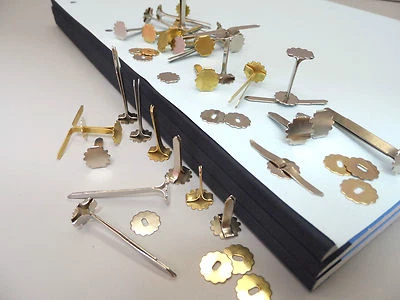 Paper Binders & Washers Large Head Fasteners in 4 Sizes Silver or Gold