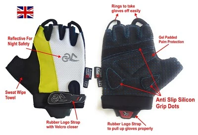 Gel Padded half finger Gloves anti slip finger-less for Cycling Gym and sports - Image 1 of 2