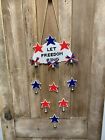 Patriotic Hanging American Stars Bells “Let Freedom Ring” 11” By 32” Handmade
