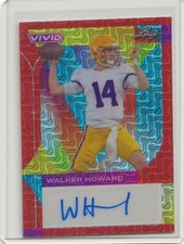2023 LEAF VIVID #BA-WH1 WALKER HOWARD RED PRIZM AUTO RC #'D 7/8