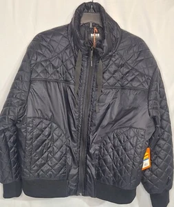Bass Outdoor Women's Large Quilted Trim Zip-up Bomber Jacket Black - Picture 1 of 4