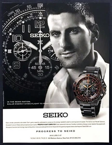 2014 Novak Djokovic photo Seiko Prospex Flight Computer Solar Watch print ad - Picture 1 of 1