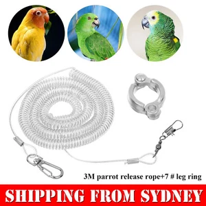 3M Bird Leash And Leg Ring Ultra-light Parrot Bird Harness Flying Training Rope - Picture 1 of 12