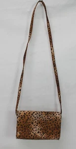 Diane Gilman Women's Crossbody Purse 100% Silk Animal Print Brown - Picture 1 of 7