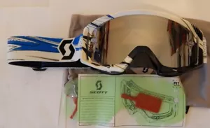 Scott Motorcycle/ATV Tyrant Goggles Splinter Blue/White Chrome Works Lens New - Picture 1 of 1