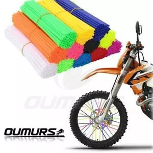 72Pcs Dirt Bike Spoke Covers Skins Wrap Wheel Rims Guard Protector Motocross US - Foto 1 di 52