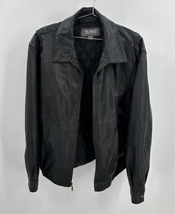 Wilsons Leather Herren Gr. L schwarz Lederjacke Mantel Reißverschluss Druckknöpfe Moto - Bild 1 von 9