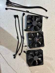 3x Noctua NF-F12 PWM Chromax Black.swap 120mm Fans + 4x Extension Cables - Afbeelding 1 van 2
