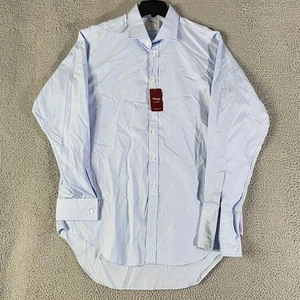 TM Lewin Shirt Mens 17 1/2 36 Red White Striped Slim Fit Button Long Sleeve NEW - Picture 1 of 9