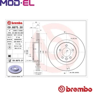2x BRAKE DISC 09.8875.31 FOR LAND ROVER RANGE/SPORT DISCOVERY/III 448PN 4.4L - Picture 1 of 7