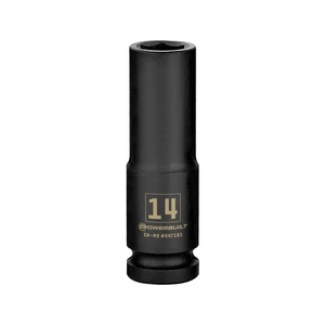 Powerbuilt 1/2 Inch Drive x 14 MM 6 Point Deep Impact Socket - 647183 - Picture 1 of 5
