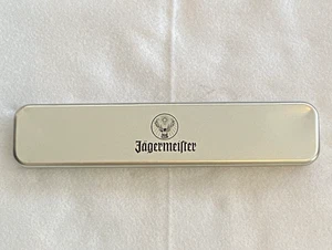 Jagermeister Logo Watch In Tin, Leather Band, Plastic On Watch face; Never Used - Picture 1 of 7