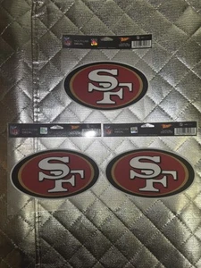 Calcomanía multiusos de los San Francisco 49ers 3" x 4" Lote de 3 - Imagen 1 de 1