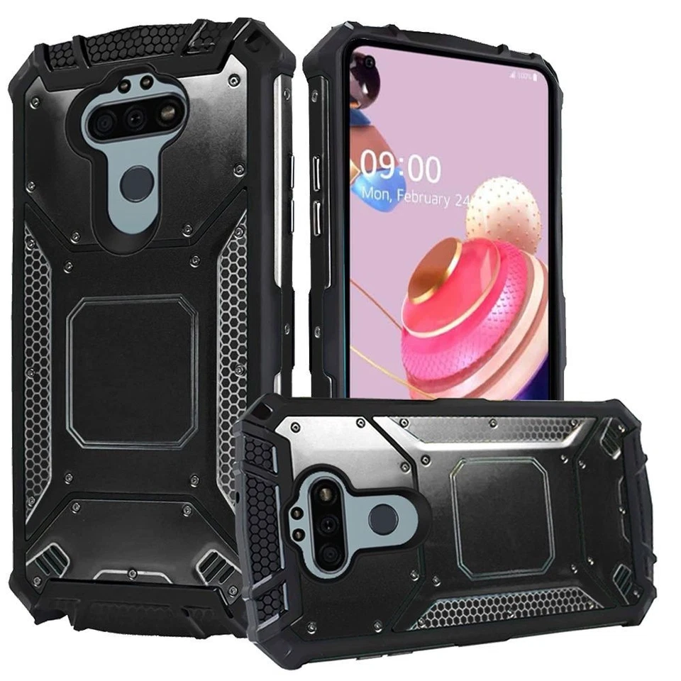 Funda chaqueta de metal con tornillo GSA para LG Aristo 5 - negra Foto 1 de 1