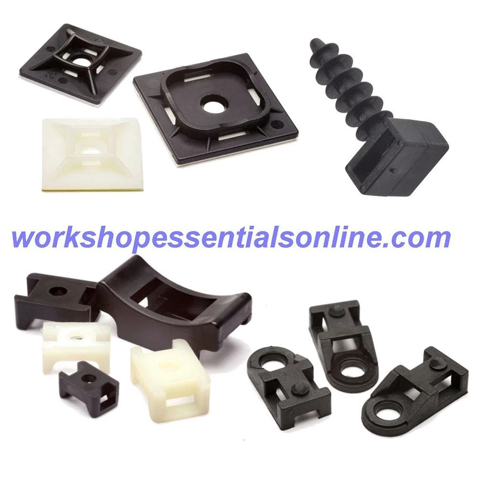 WEO Cable Tie Mounts Self Adhesive-Eyelet Screw Mount-Saddle Cradle-Masonry Mount